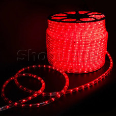 Светодиодный дюралайт VELA 2-х проводной, красный, кратность резки 1 метр, диаметр 13 мм, 220 В,100 м